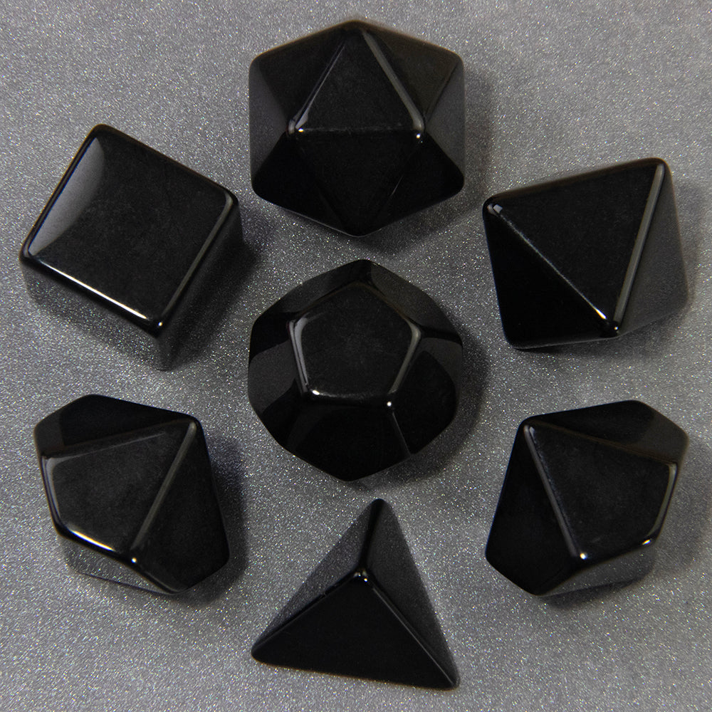 7pcs Blank Poyhedral Dice DIY Board Game, Black/ White