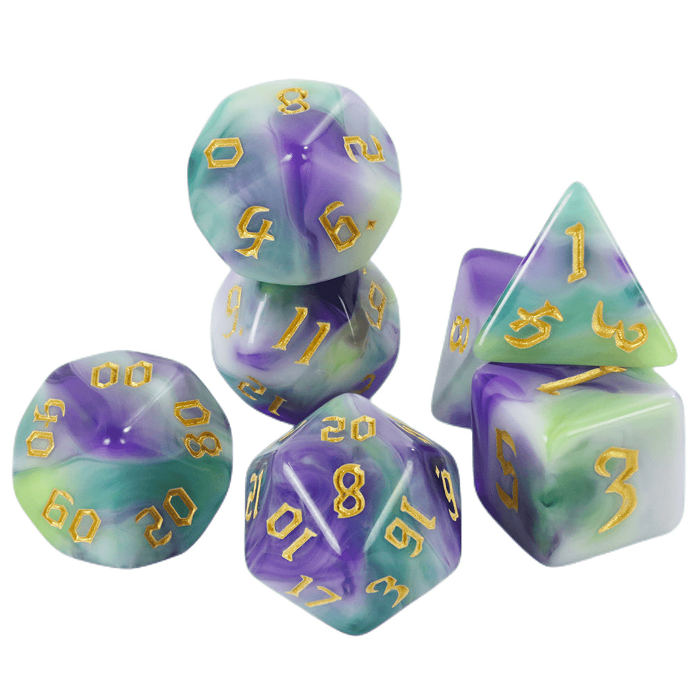 DND Dice Set 7 PCS Polyhedral Game Dice Mixing Color DND Role Playing Dice for Dungeon Game DND RPG Magic Game Table Games Dice D4 D6 D8 D10 D12 D20