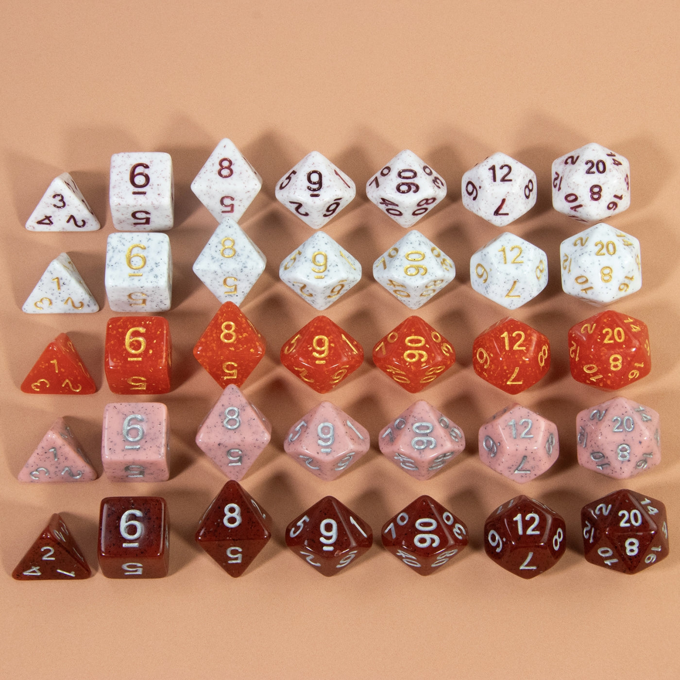 DND Polyhederal Dice Set 7pcs Game Dice D4-D20 for Dragons Game Table Board Roll Playing Games Solid Color Dice