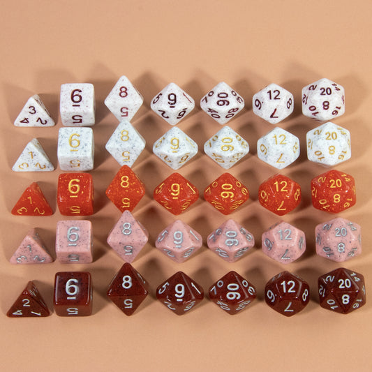 DND Polyhederal Dice Set 7pcs Game Dice D4-D20 for Dragons Game Table Board Roll Playing Games Solid Color Dice