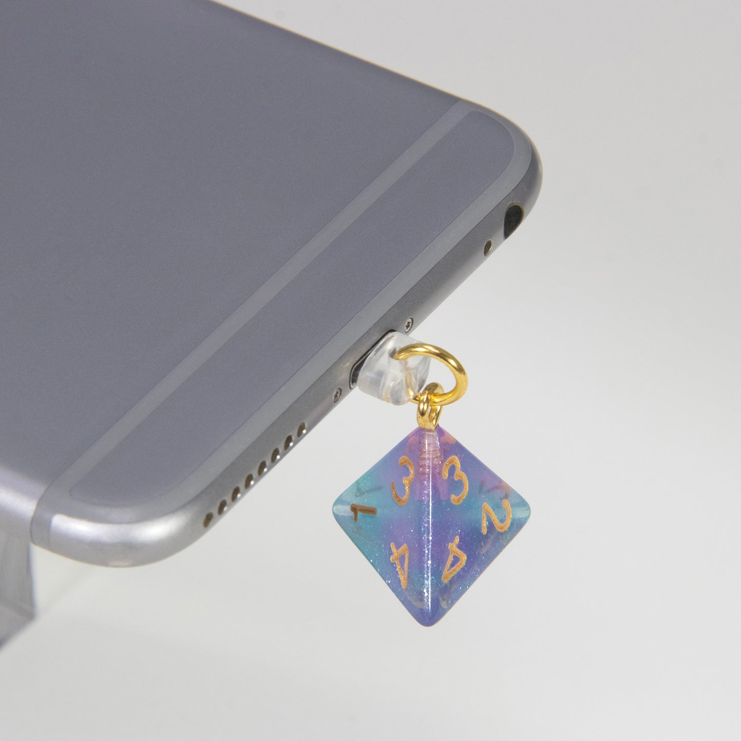 PVC Dustplugs with Acrylic Dice Pendant for Android Apple Phones Charging Port Dustproof Protector Dust Plugs