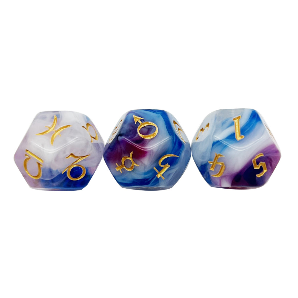 3pcs D12 Astrology Dice for Constellation Divination Leisure and Entertainment Supplies for Party Game Role Playing Game