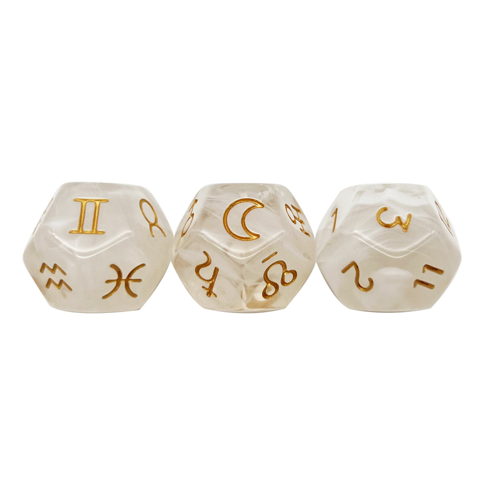 3pcs D12 Astrology Dice for Constellation Divination Leisure and Entertainment Supplies for Party Game Role Playing Game