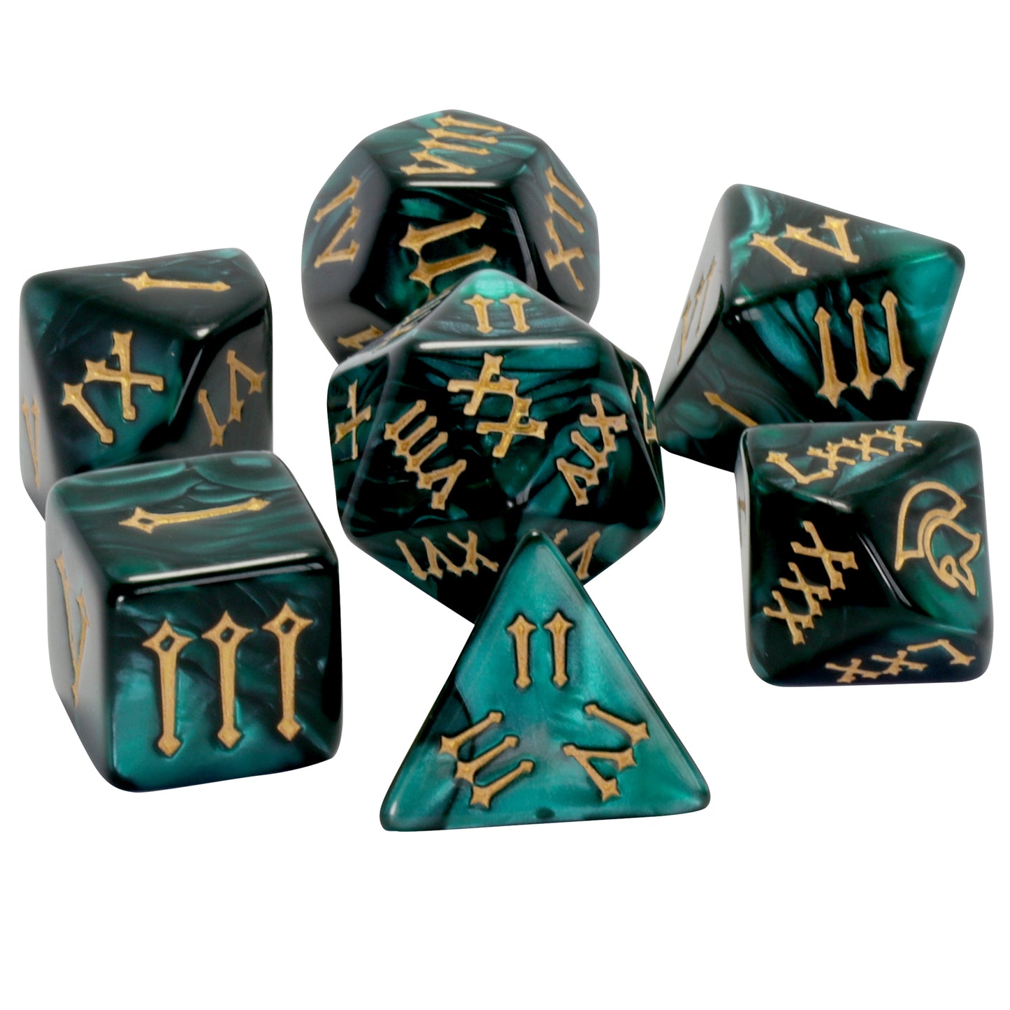 DND Dice Set - 7pcs Polyhedral Dice D4-D20 with Roman Digital for Board Game TRPG DND Game