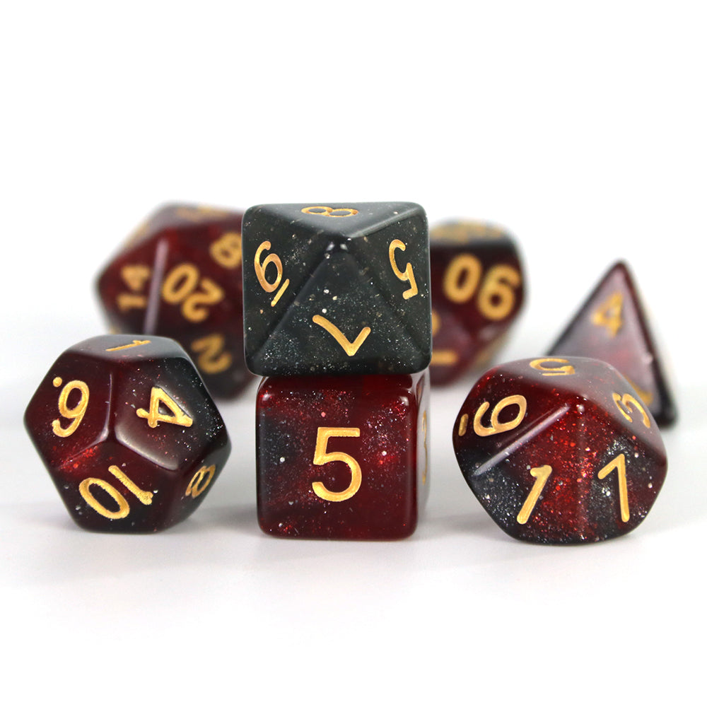 DND Dice Set 7pcs Mixing Color and Glitter Polyhedral Dice for DND TRPG Board Game Accessories Tabletop Game Dice D4 D6 D10 D00 D12 D20