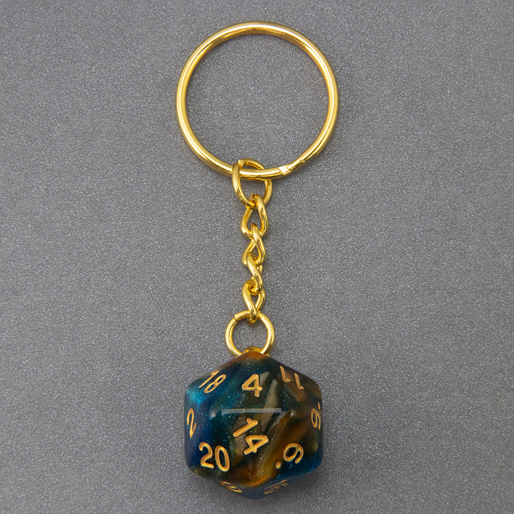 Starry Sky Effect Dice Keychain Fashion Dice Charm Keyring for Pouch Hand Bag Car Pendant