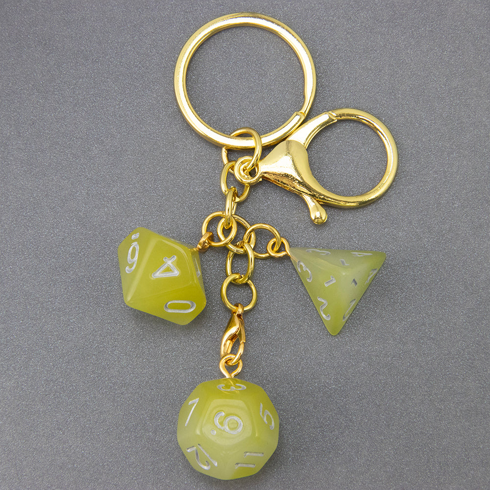 Luminous Dice Keychain Fashion Dice Charm, Pouch Handbag Car Pendant, Table Game Souvenirs for DND RPG Game Lover