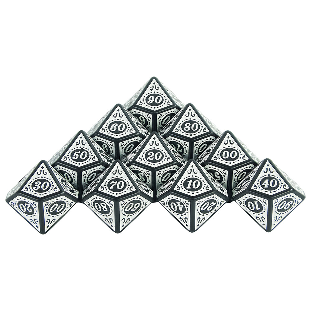 Polyhedral D10(00-90) Dice 10pcs 10 Sided Dice for Role Playing Game DND Boardgame Dice Set