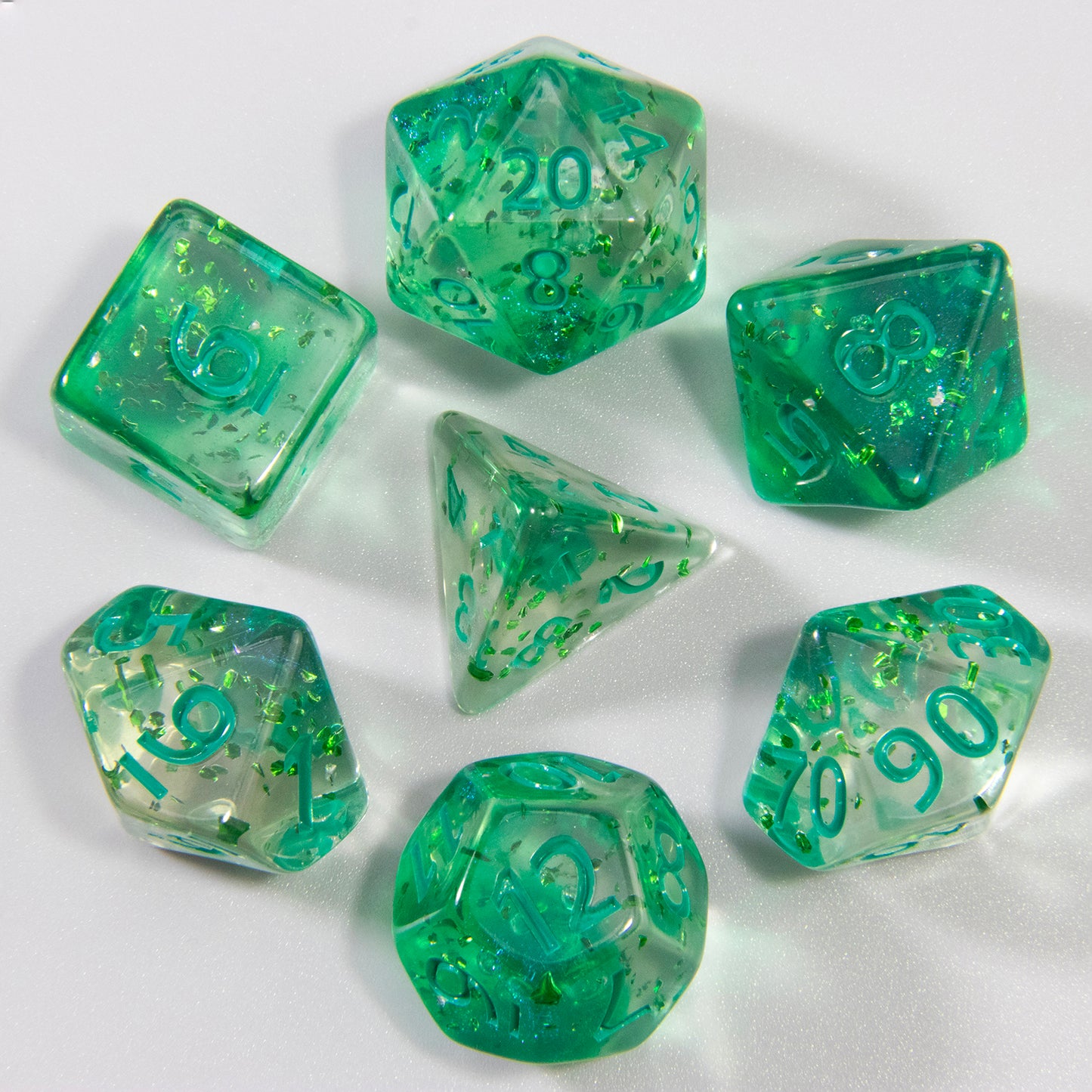 Glitter and Nebula Effect DND Dice Set 7pcs D4-D20 Polyhedral Dice for Role Playing Game Board Game Accessories As Gift