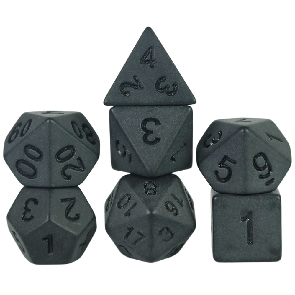 7pcs Black DND Dice Polyhedral Dice Set for DND Role Playing Board Games & Collection
