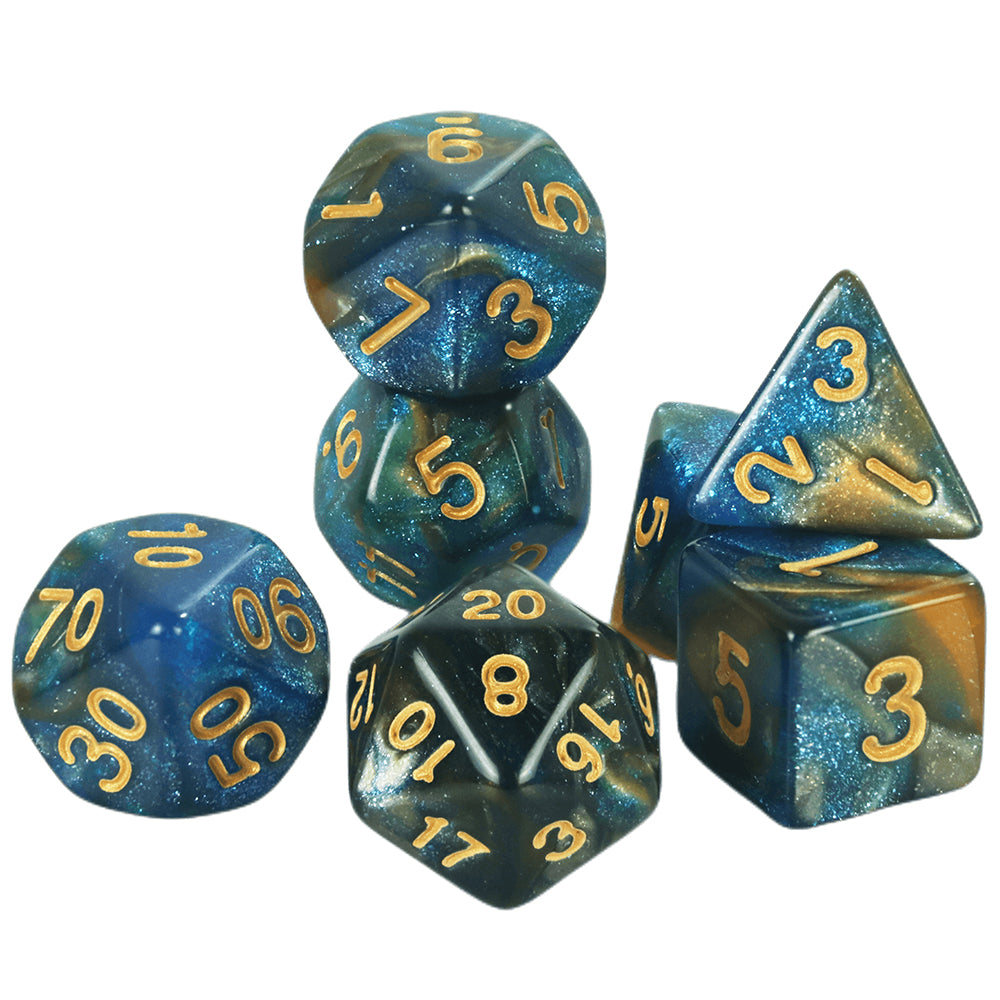 Creative Universe Galaxy DND Game Dice Polyhedral Dice Set with Tube for Souvenirst Entertainment RPG Table Game