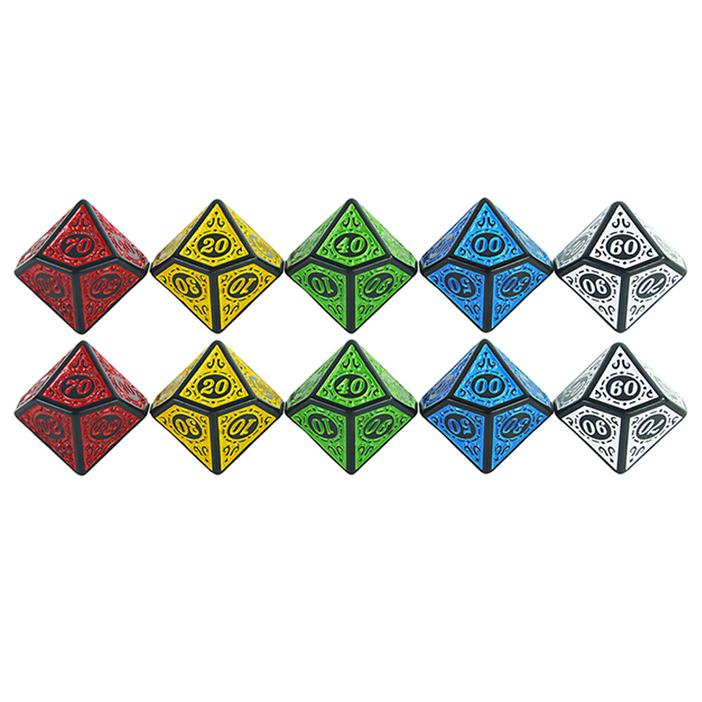 Polyhedral D10(00-90) Dice 10pcs 10 Sided Dice for Role Playing Game DND Boardgame Dice Set