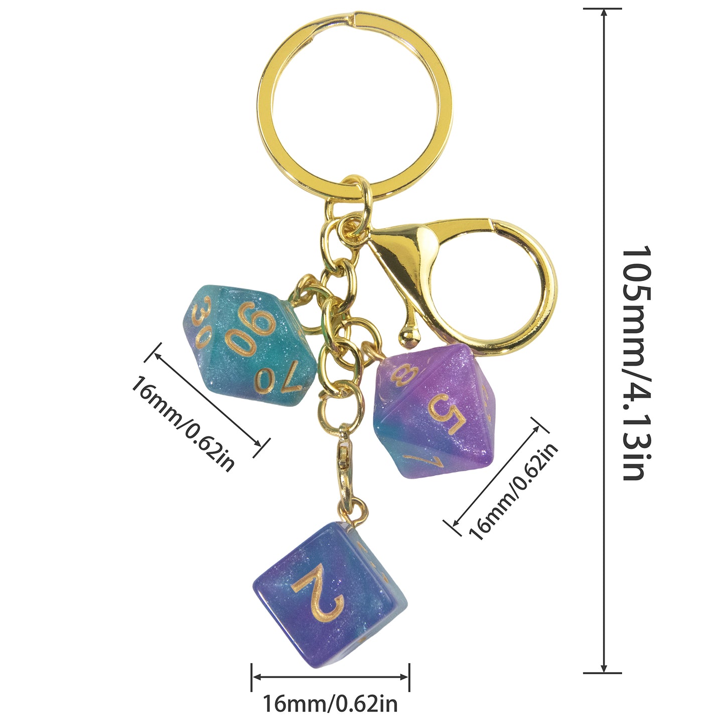 Lucky Acrylic Dice Keychain  - Stylish and Fortunate Charm for Keys, Bags - Durable, Multipurpose Accessories