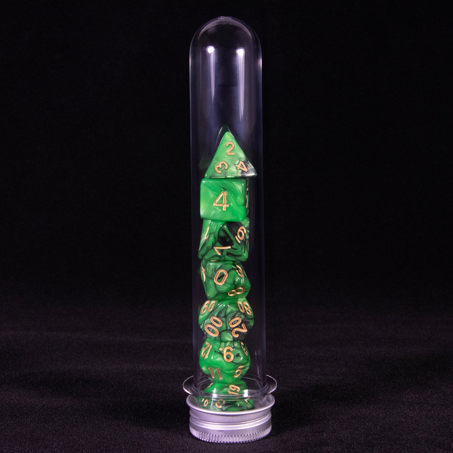 Mixing Colors Glitter Polyhedral Dice Set 7pieces DND Games Dice with Tube for D&D RPG Role Playing Table Games