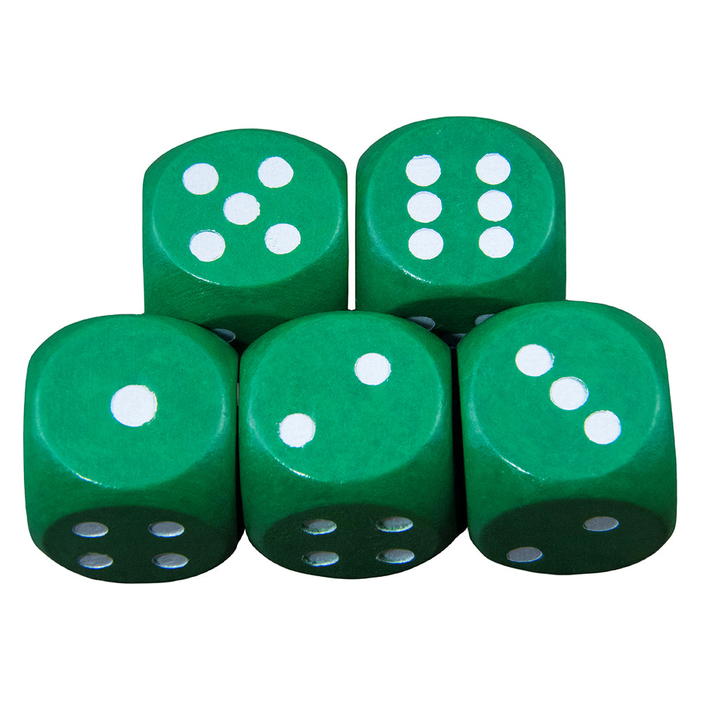 5pcs 16mm Wooden Dice 6 Sided Game Dice for Dice Game Math Teaching DIY Board Game