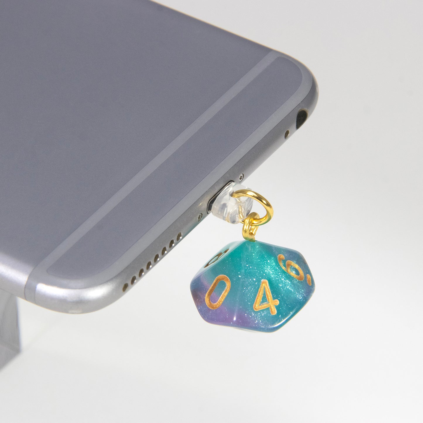 PVC Dustplugs with Acrylic Dice Pendant for Android Apple Phones Charging Port Dustproof Protector Dust Plugs