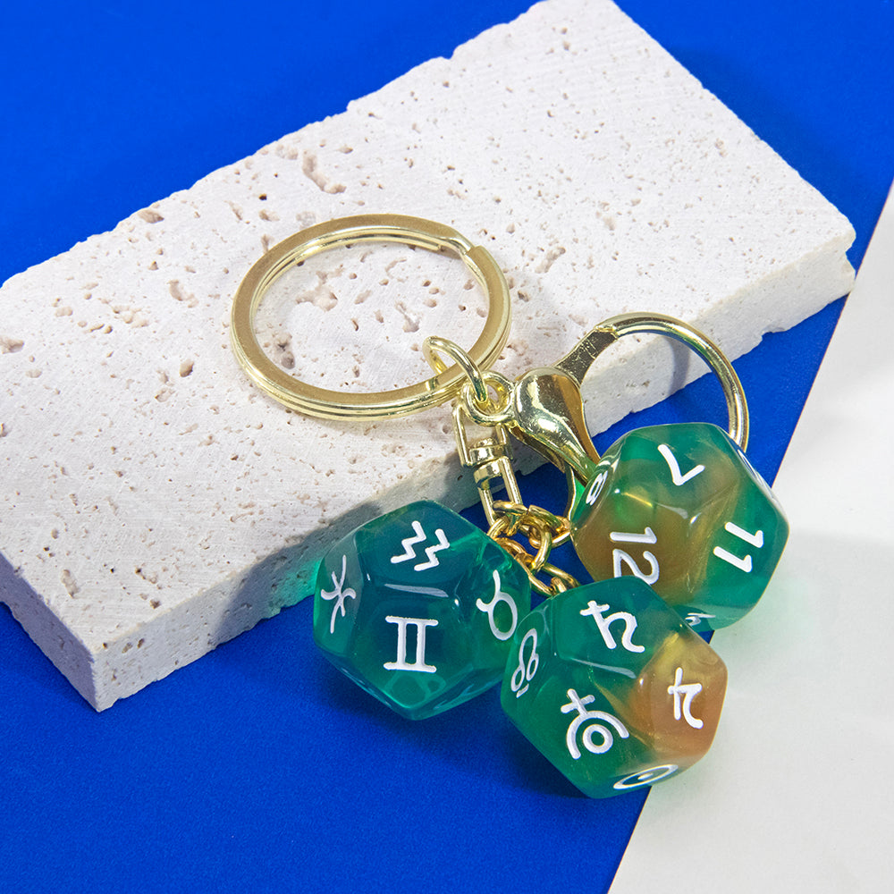 Dice Pendant Keychain Creative Gift Keyring Tarot D12 Dice Keychains for Wallet Handbag Lanyard