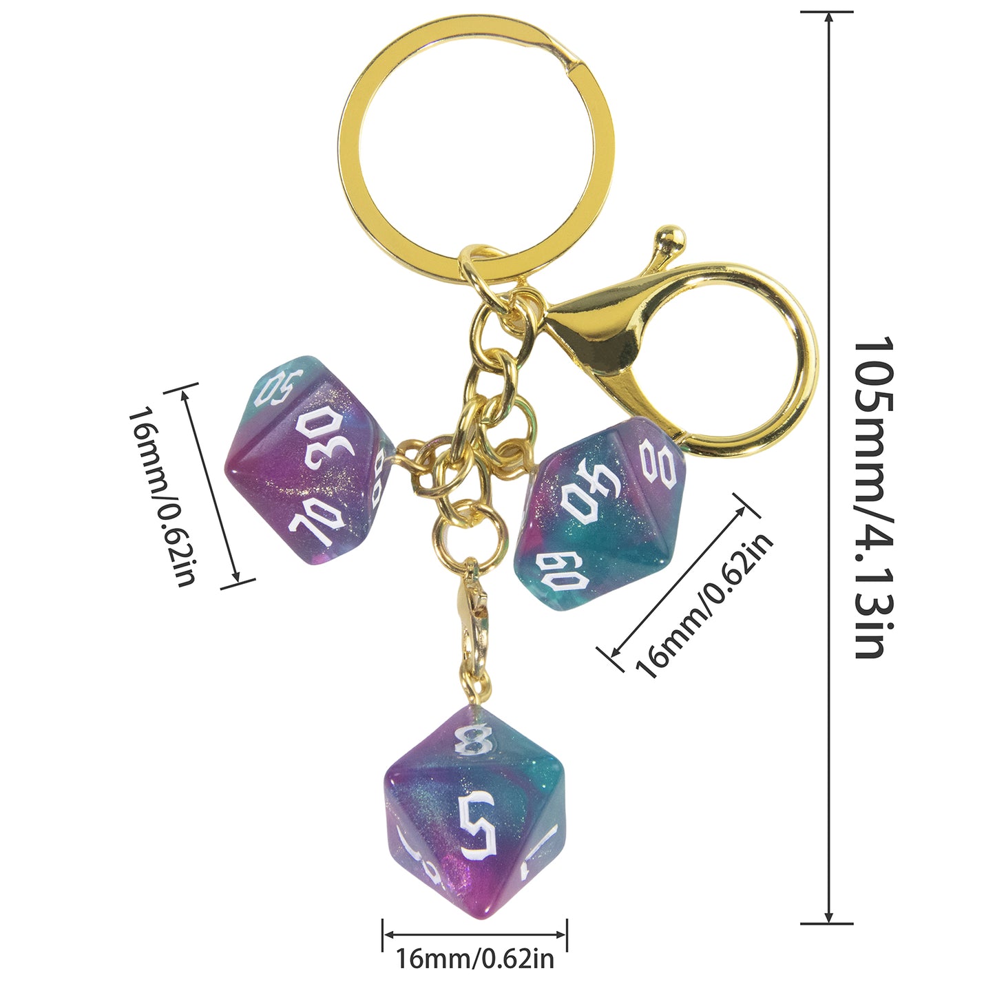 Fashionable Dice Pendant Keychain, Great Decoration for Backpacks Car Keychains