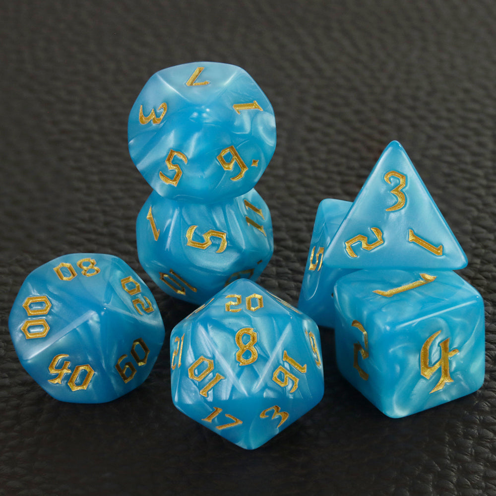7pcs Polyhedral Dice Set Swirl Color DND Dice for Board Games Role Playing D4 D6 D8 D10 D00 D12 D20 - Roleplaying Game Dice