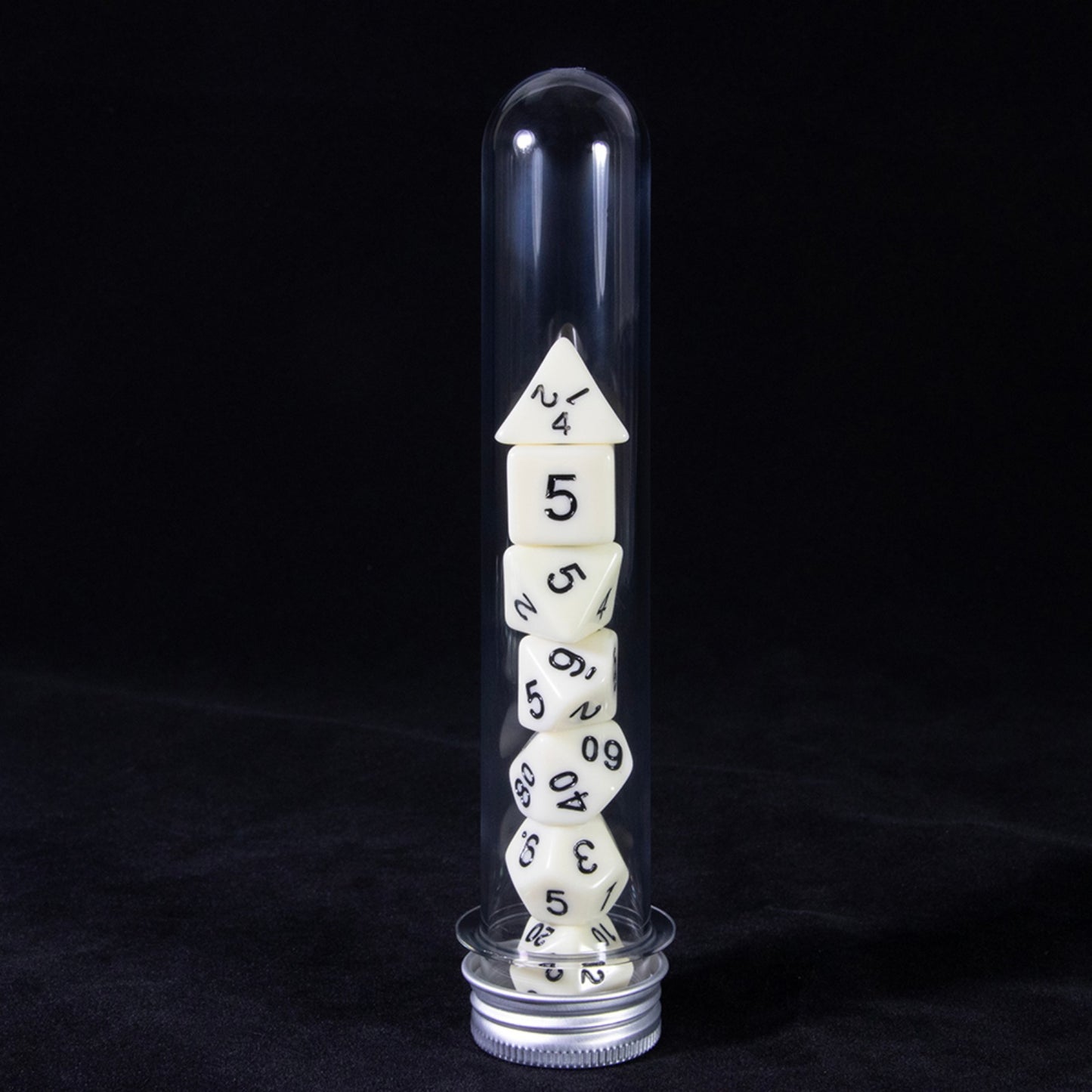 Colorful Dice 7pcs Polyhedral Digital Dice Set D4-D20 with Tube for DND RPG Game Board Game Accessories