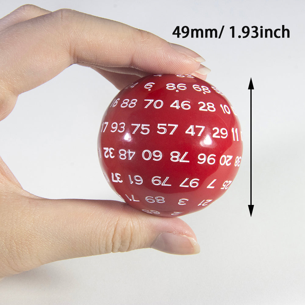 Multi-sided D100 Dice Polyhedral Acrylic 100 Sided Dices with Bag for Role Playing Table Games Party