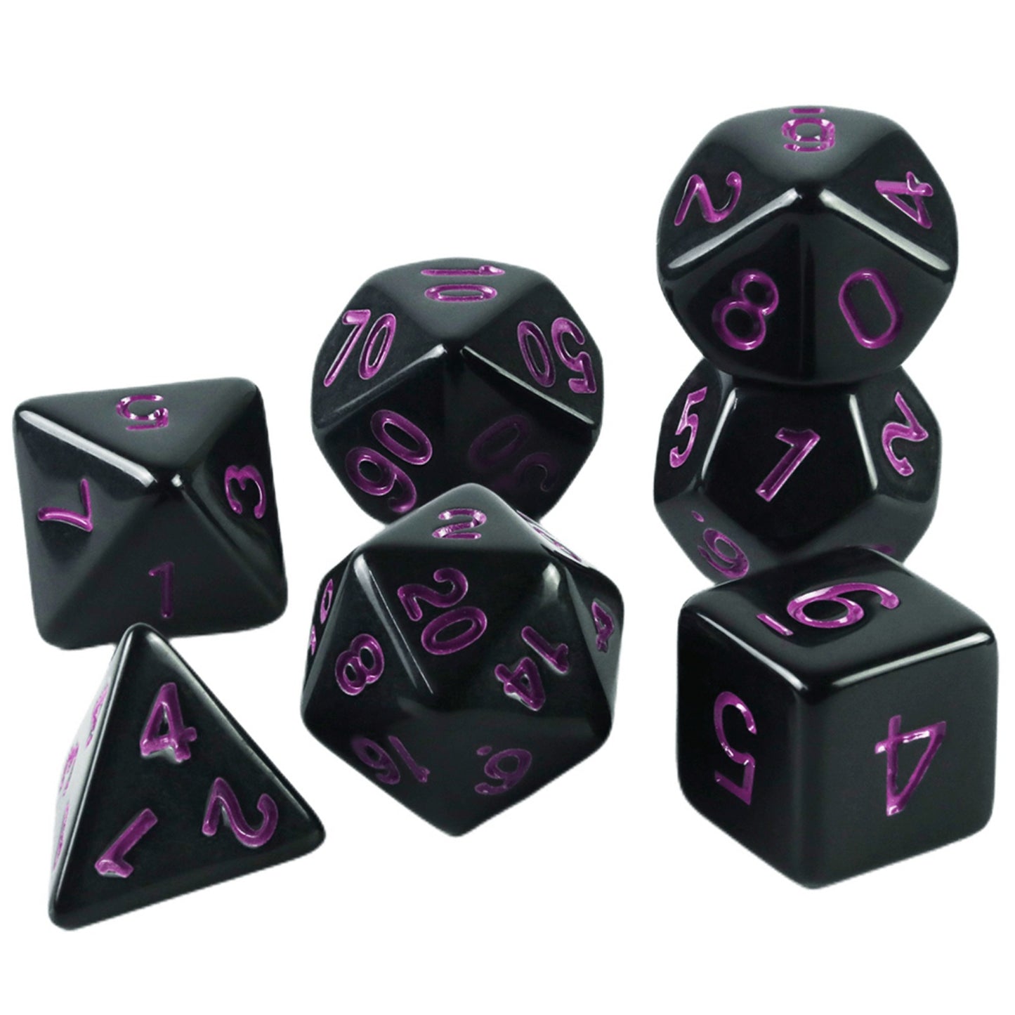 Colorful Dice 7pcs Polyhedral Digital Dice Set D4-D20 with Tube for DND RPG Game Board Game Accessories