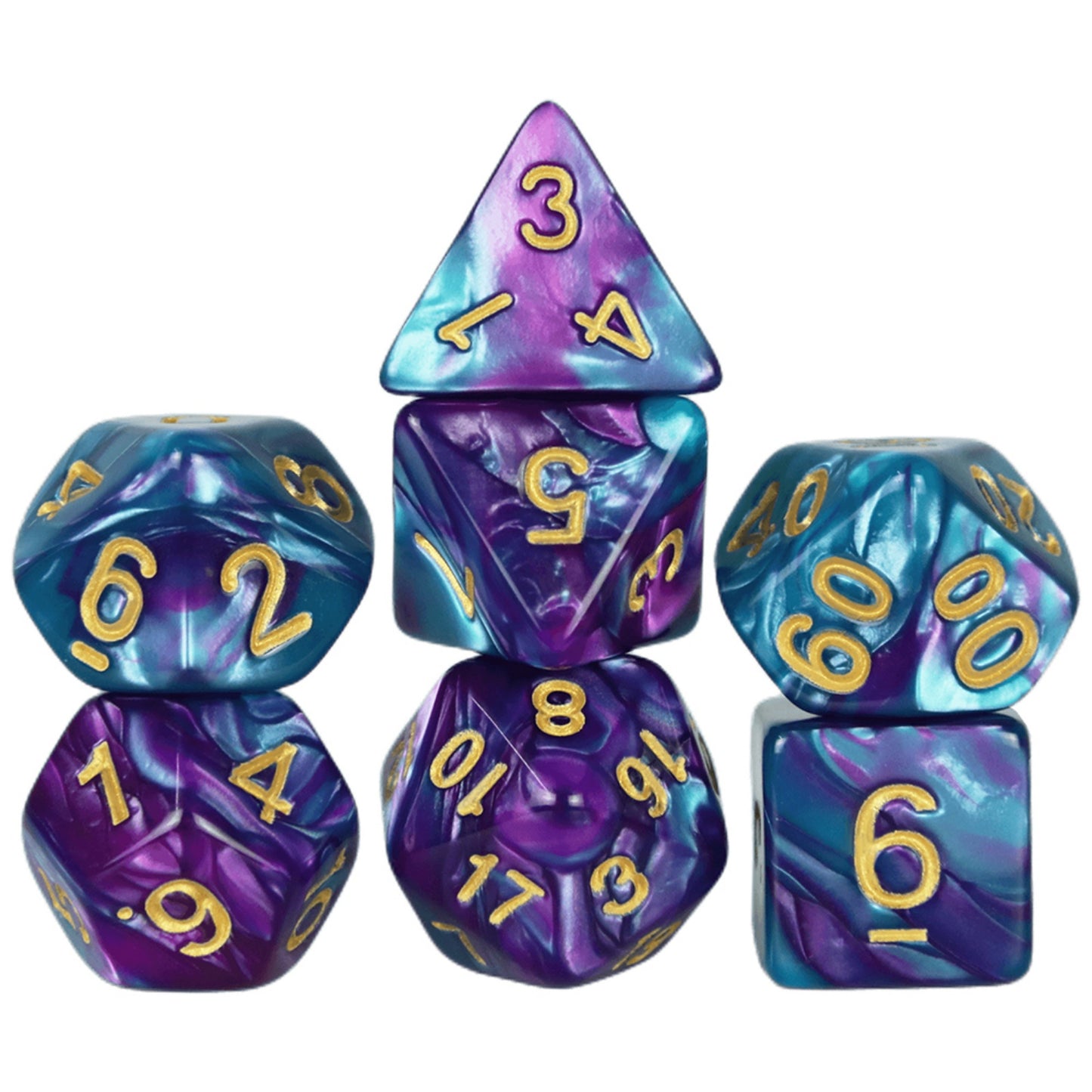 7pcs DND Polyhedral Dice Double-color Dice with for Board Game DND RPG Role Playing Game Accessories