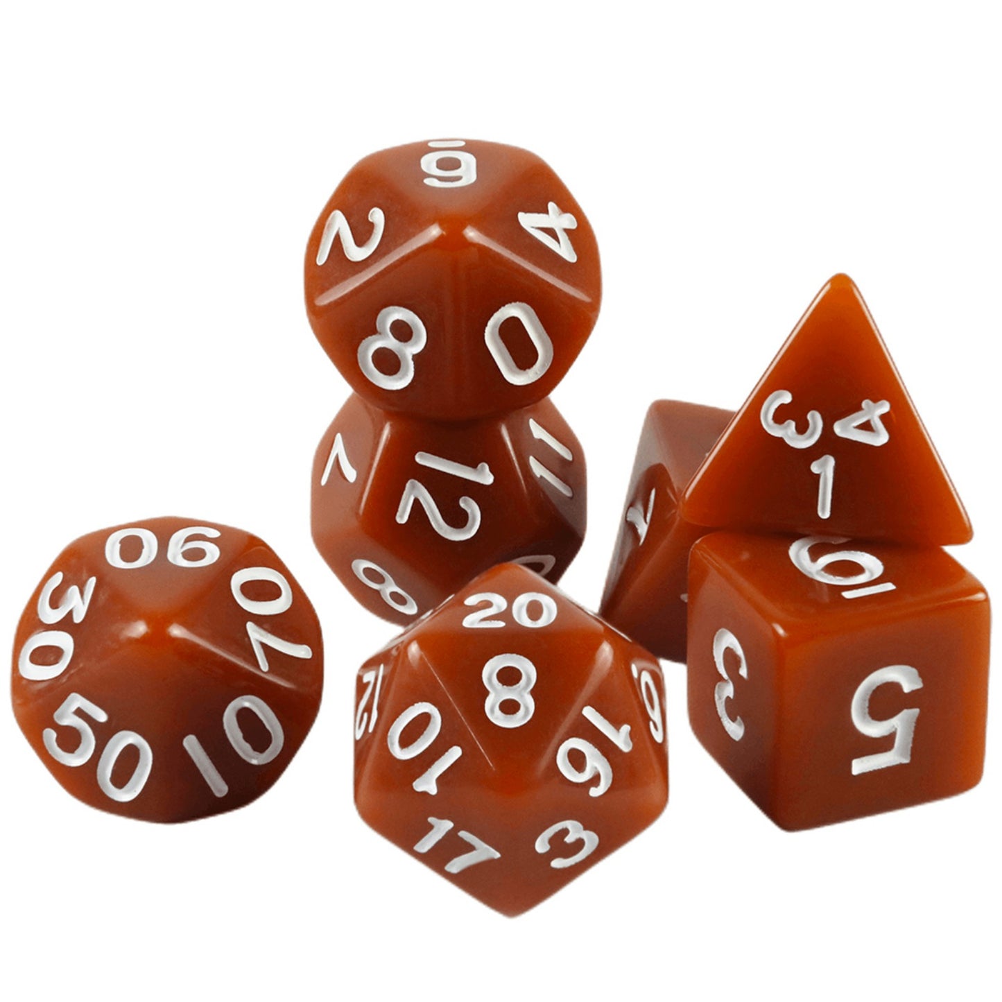 Colorful Dice 7pcs Polyhedral Digital Dice Set D4-D20 with Tube for DND RPG Game Board Game Accessories