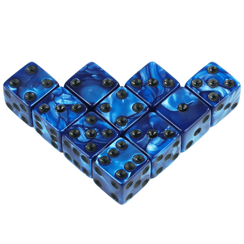 Marble Dice 10pcs 16mm Square Corners Dice 6 Sided Dice for Party Entertainment and Leisure Board Games DND Card Games