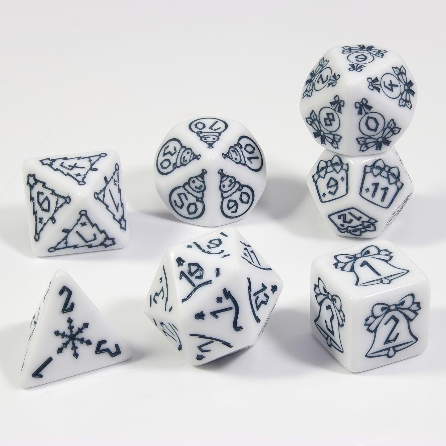 7pcs DND Board Game Dice Digital Polyhedral Dice for Magic Game DND RPG Table Game Entertainment Supplies