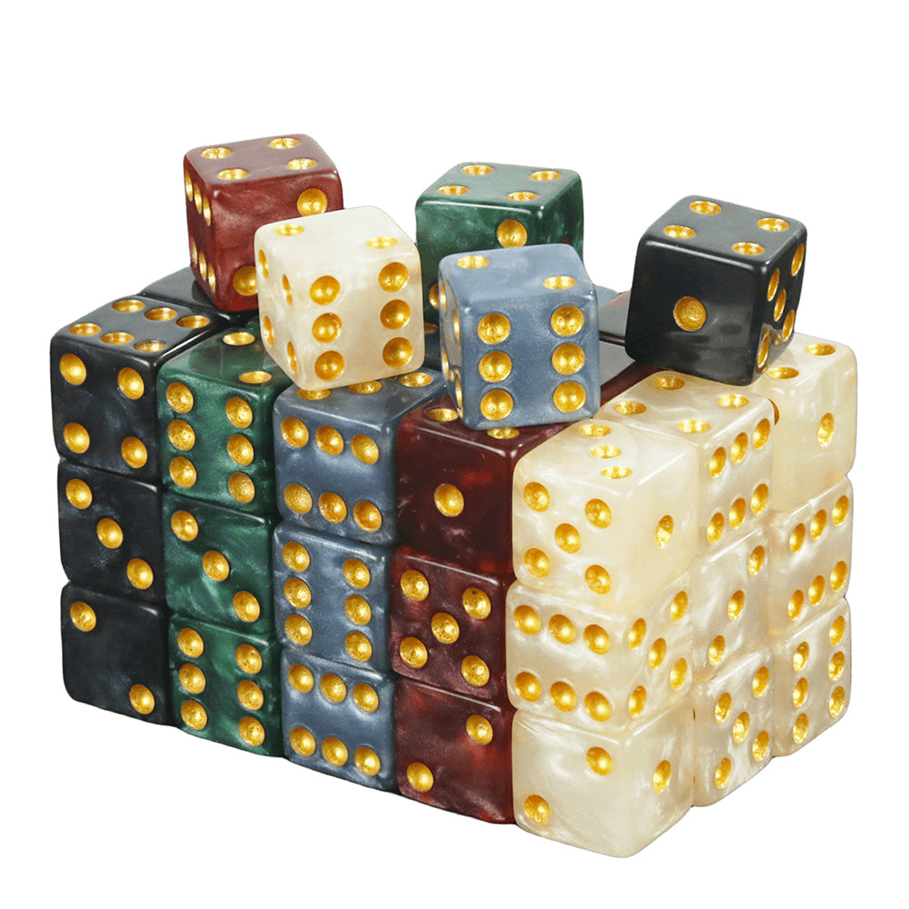 10pcs 12mm D6 Dice Mini 6-sided Marble Effect Square Corner Game Dice for Funny Party Board Games DNDGame RPG