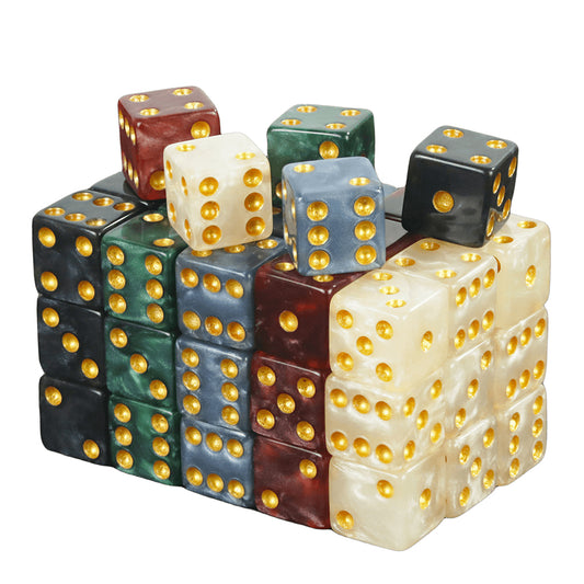 10pcs 12mm D6 Dice Mini 6-sided Marble Effect Square Corner Game Dice for Funny Party Board Games DNDGame RPG