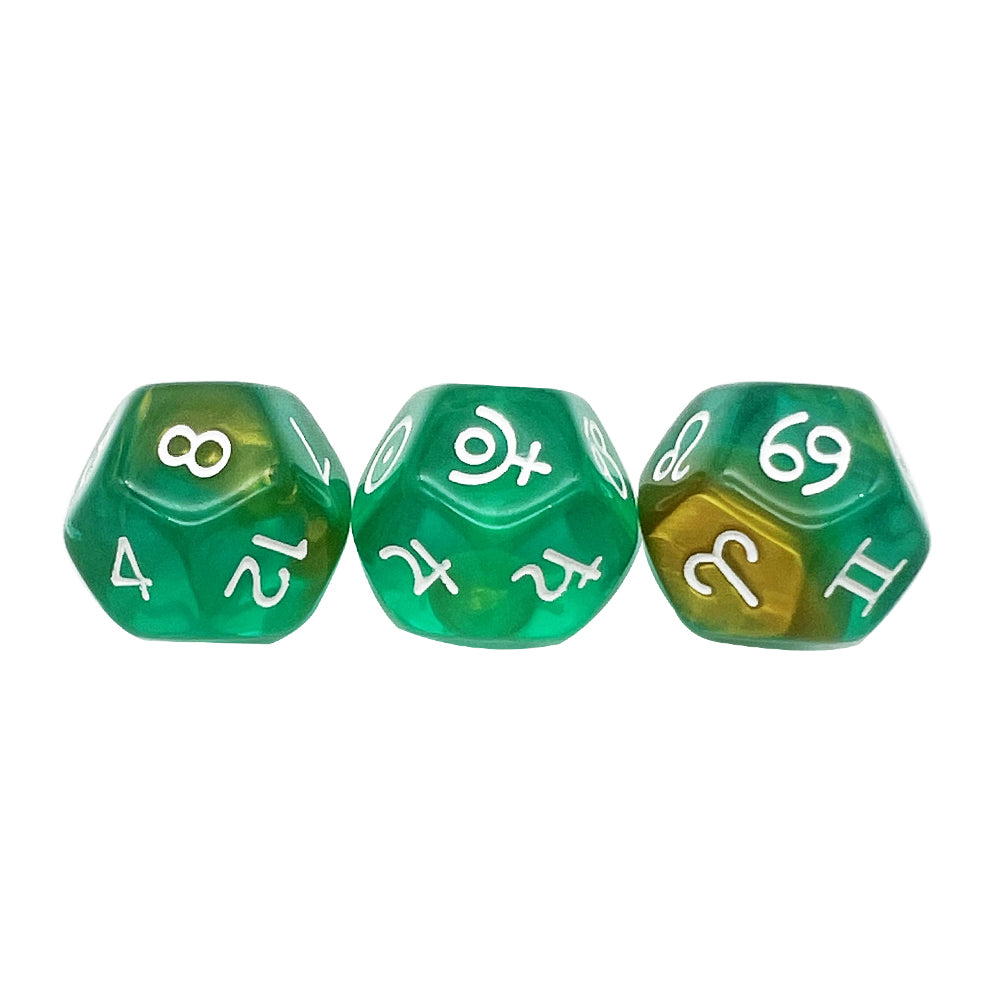3pcs D12 Astrology Dice for Constellation Divination Leisure and Entertainment Supplies for Party Game Role Playing Game