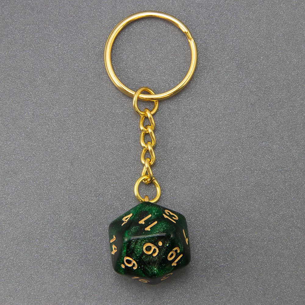 Starry Sky Effect Dice Keychain Fashion Dice Charm Keyring for Pouch Hand Bag Car Pendant