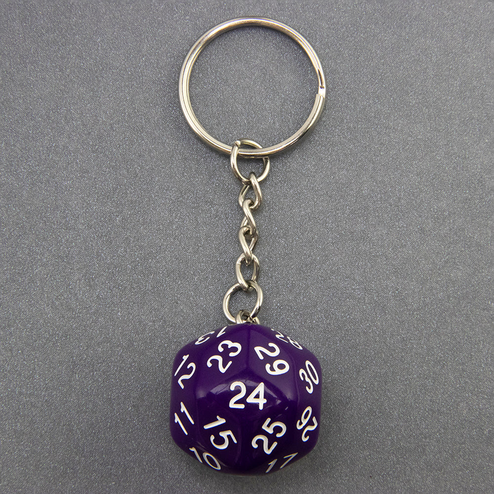 Dice Pendant Keychain Game Souvenirs D30 Dice Keyholder for Men Women Bag
