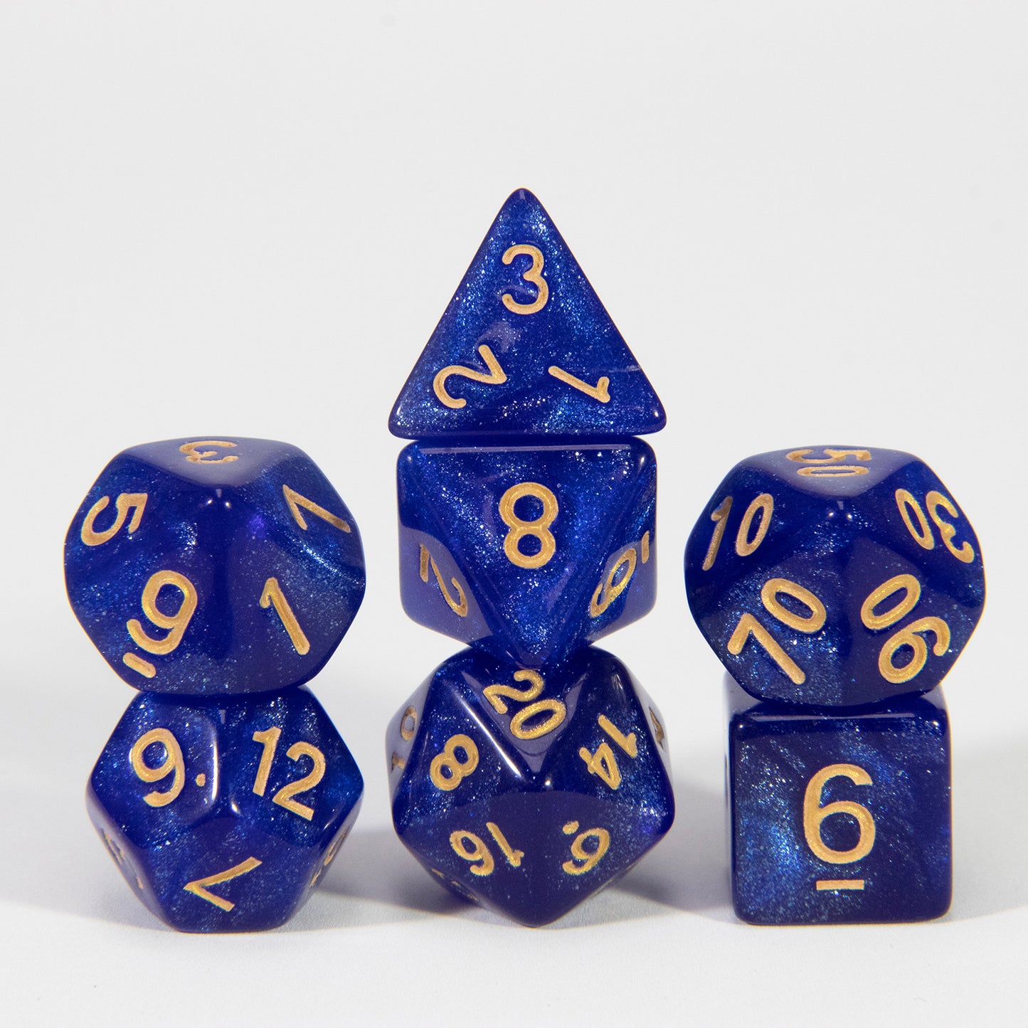 Glitter Dice Set 7pcs Game Polyhedral Dice D4, D6, D8, D10, D%, D12, D20 for D&D Game and Funny Entertainment Board Games