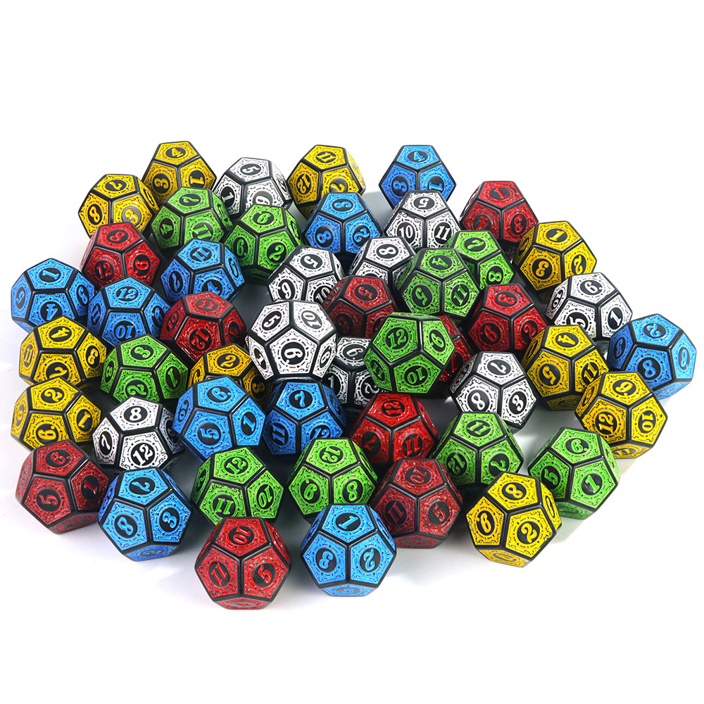 10PCS Polyhedral Dice 12 Sided Dice Set for DND Role Play Game Tabletop Game Accessories,Colorful Games D12 Dice