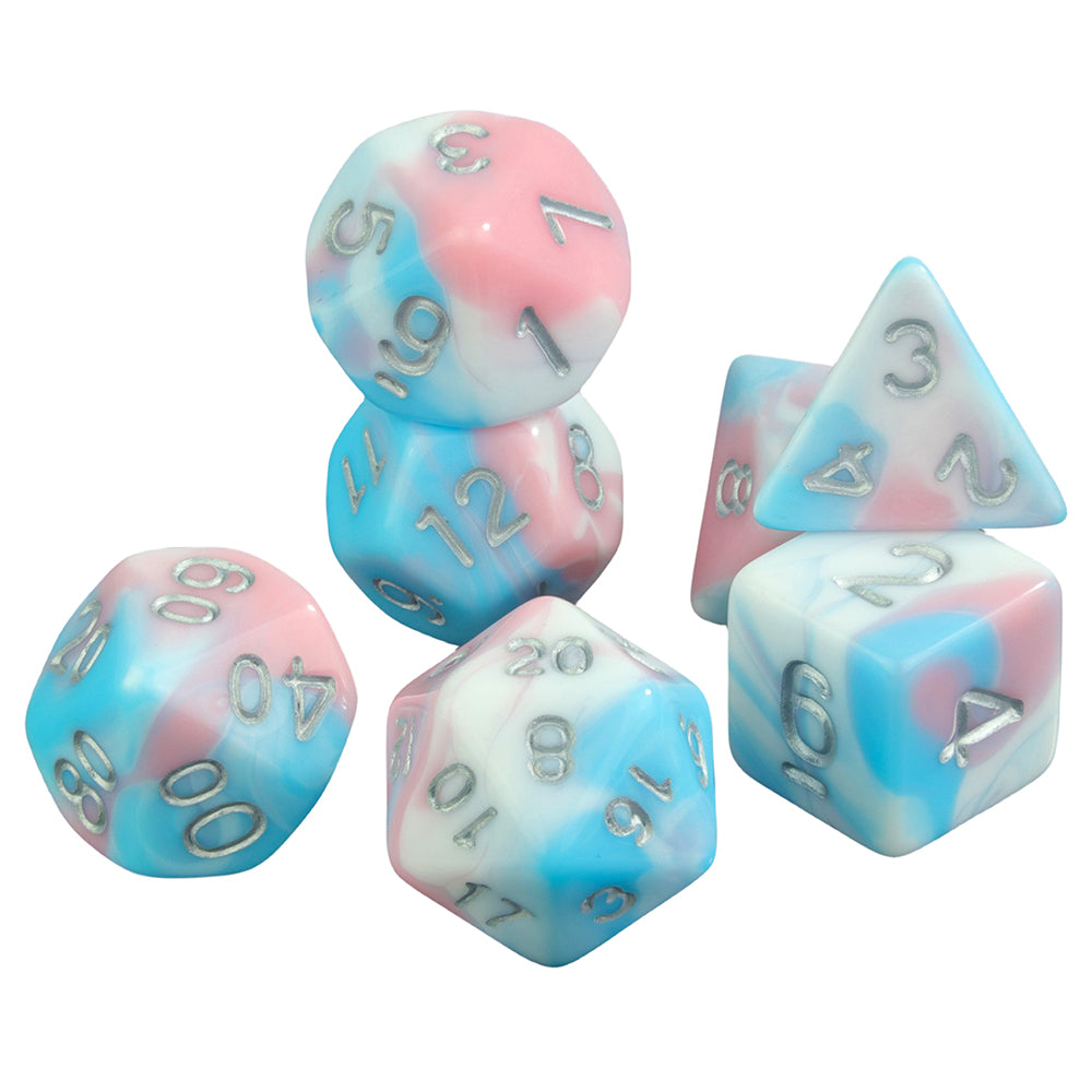 DND Dice Set 7pcs/set Mixing Colors Dice D4 D6 D8 D10 D% D12 D20 for DND RPG and Other Table Games
