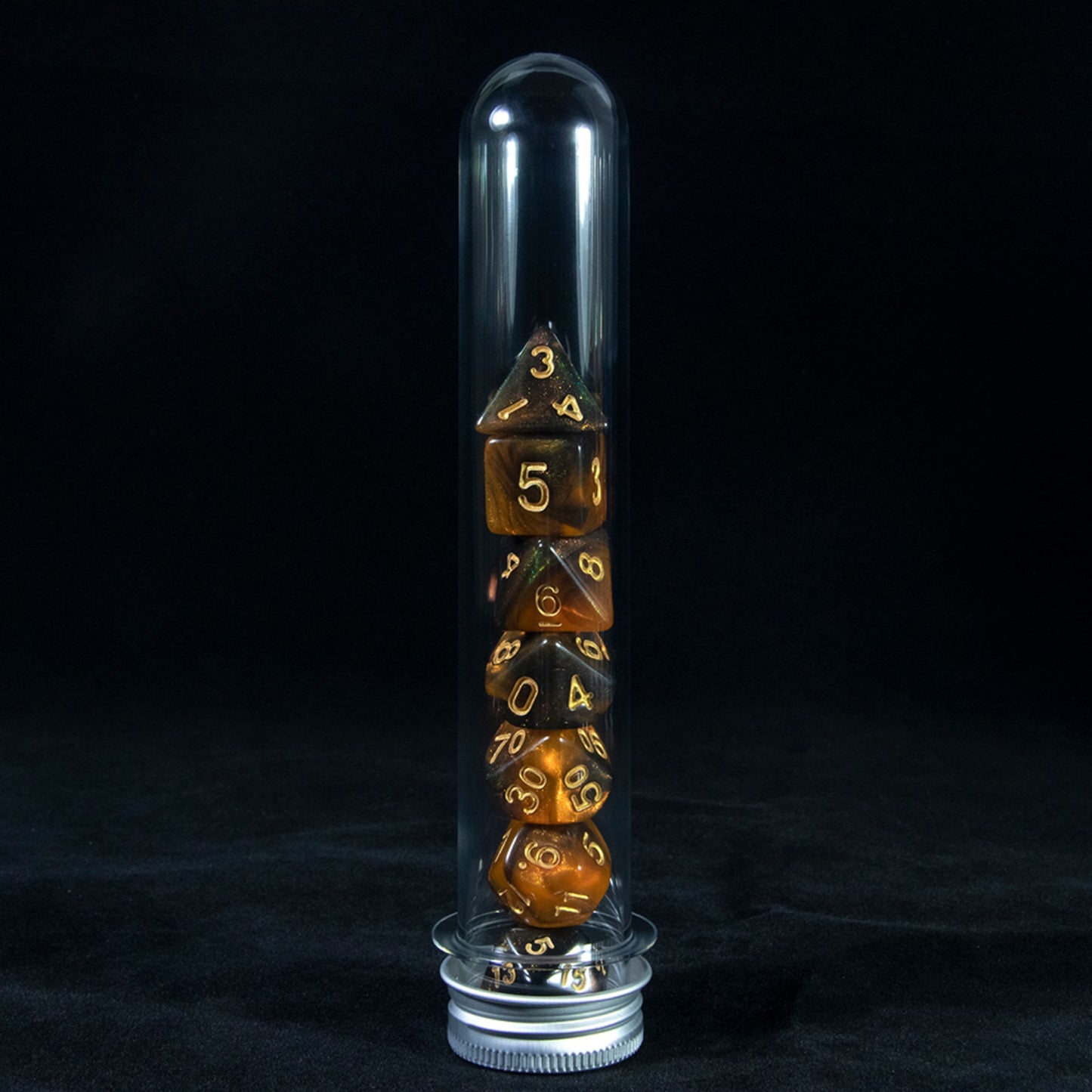 7pcs D&D Dice Set Mixed Color and Glitter Polyhedral Game Dice with Tube, Table Board Playing Game for Bar Club Party