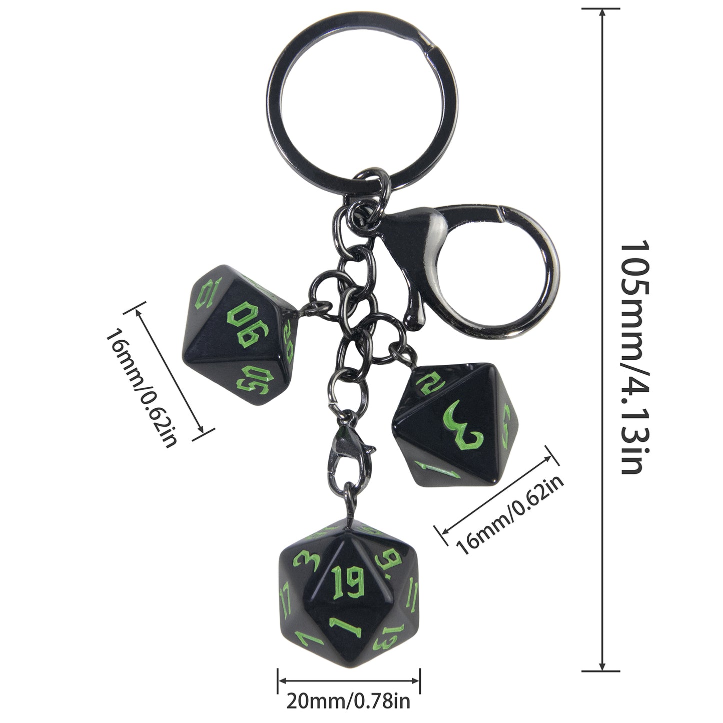Board Game Key Chain Souvenir with Dice Charm for Backpack Car Key Decoration Pendant, As Gift for Table Game Lovers