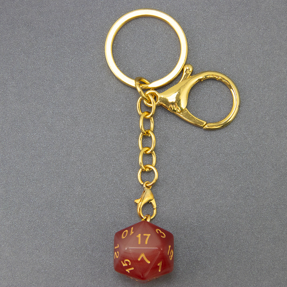 Luminous Dice Keychain Fashion Dice Charm, Pouch Handbag Car Pendant, Table Game Souvenirs for DND RPG Game Lover