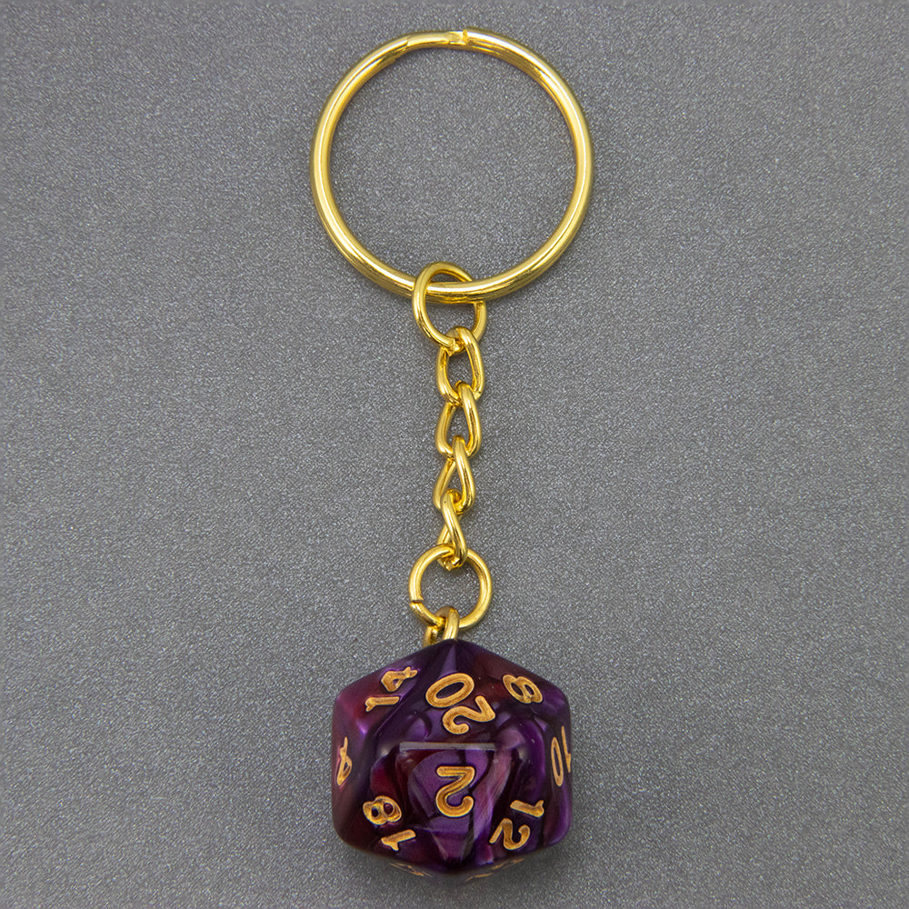 Colored Dice Keychain Lucky Keyring Table Game Souvenirs Perfect for DND Game Lover Gift, Bag, Car Pendant