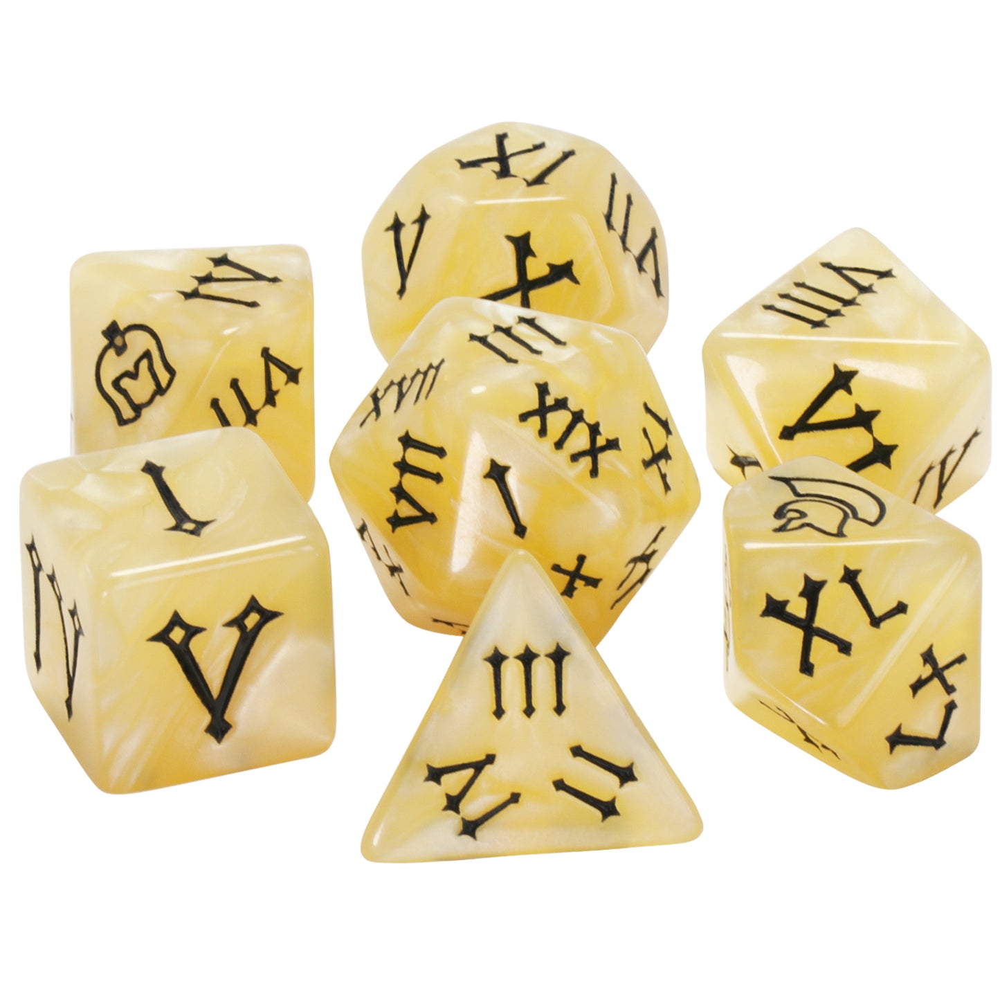 DND Dice Set - 7pcs Polyhedral Dice D4-D20 with Roman Digital for Board Game TRPG DND Game