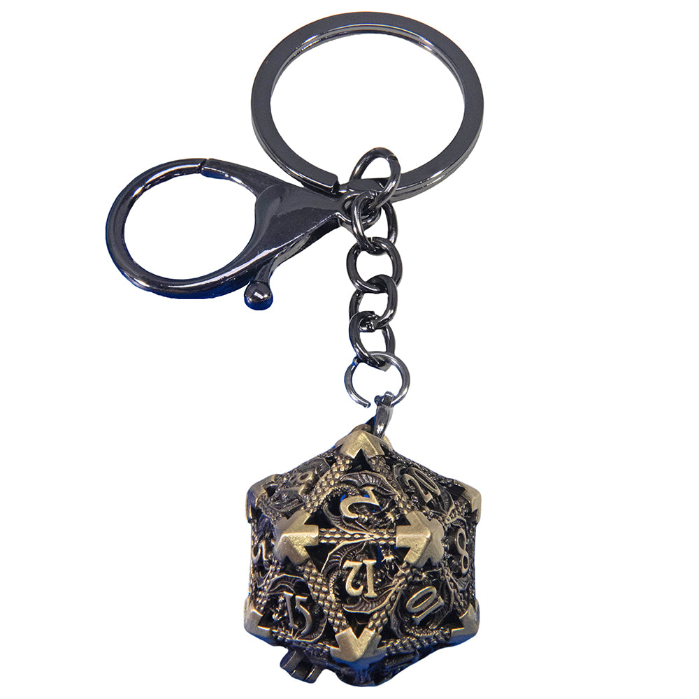 Dragon D20 Dice Keychain Fashion Keyring Ornament Key Chain Pendant Men Gifts