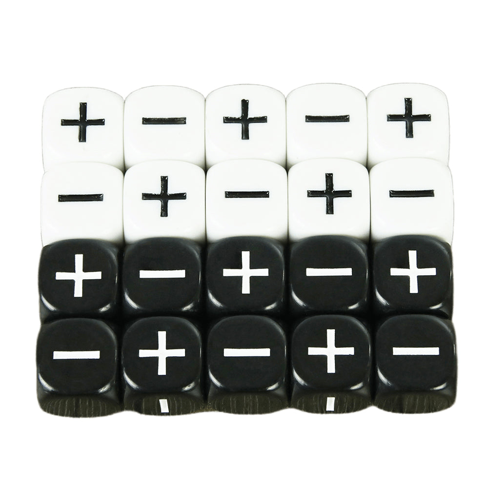10pcs Fortune Dice +/- Symbol Dice for Adventure Tabletop Game