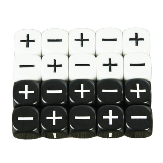 10pcs Fortune Dice +/- Symbol Dice for Adventure Tabletop Game