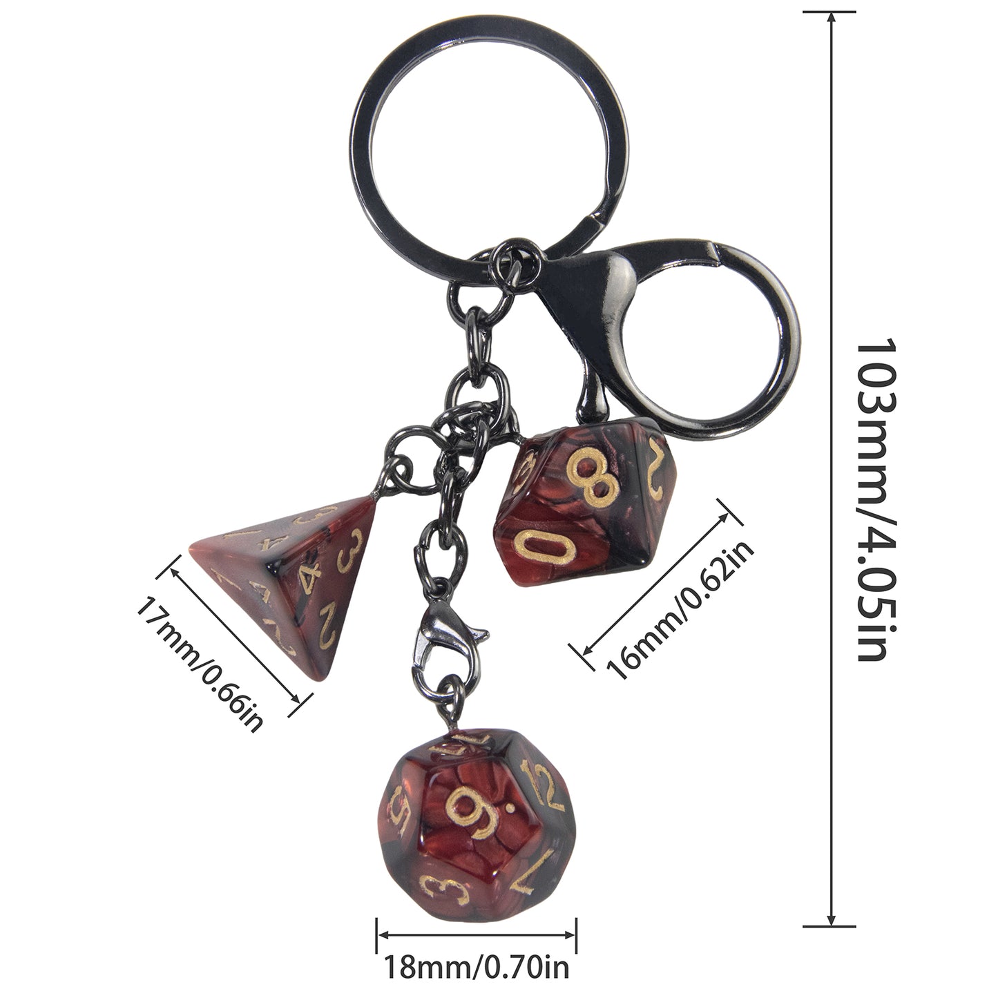 Dice Keychain Keyring Table Game Key Chain for Bag Pendant Game Dice