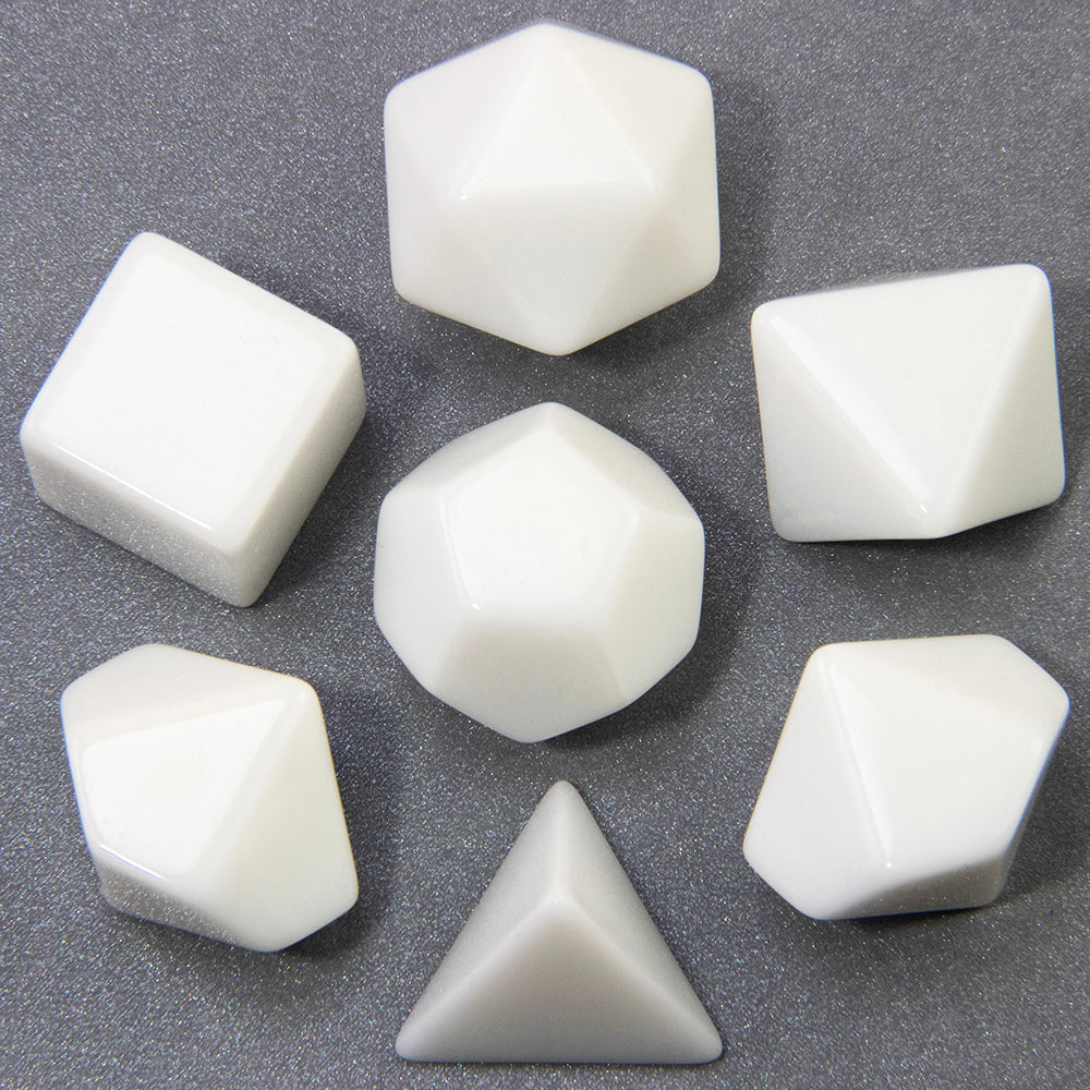 7pcs Blank Poyhedral Dice DIY Board Game, Black/ White