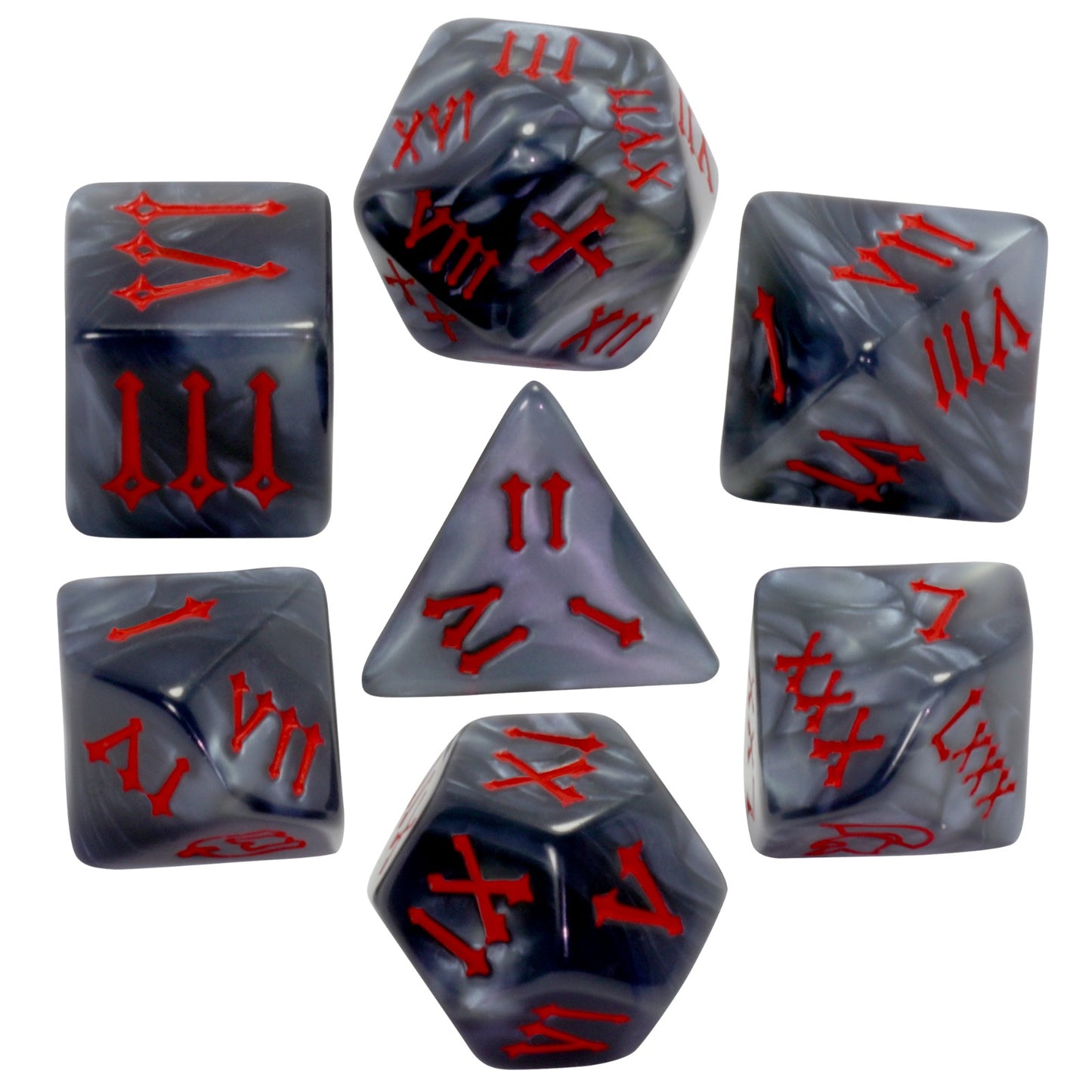 DND Dice Set - 7pcs Polyhedral Dice D4-D20 with Roman Digital for Board Game TRPG DND Game