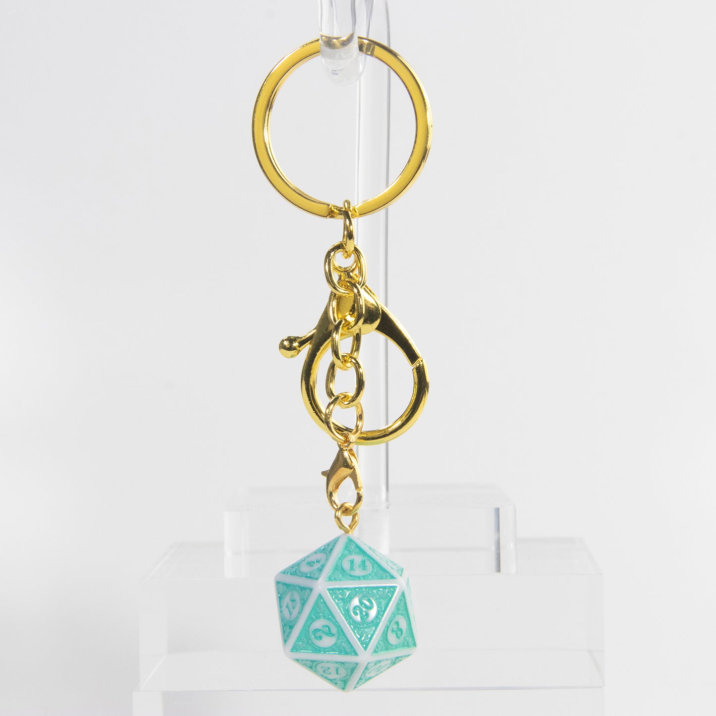 Lucky Dice Keychain, Colorful Acrylic Key Holder Bag Car Pendant, DND RPG Table Game Fans Souvenir Gift Jewelry